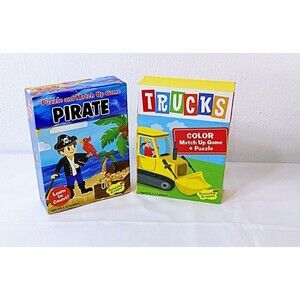 Puzzle Match Up set of 2: Pirate and Trucks - Ages 2 to 6 - For 1 to 4 Players